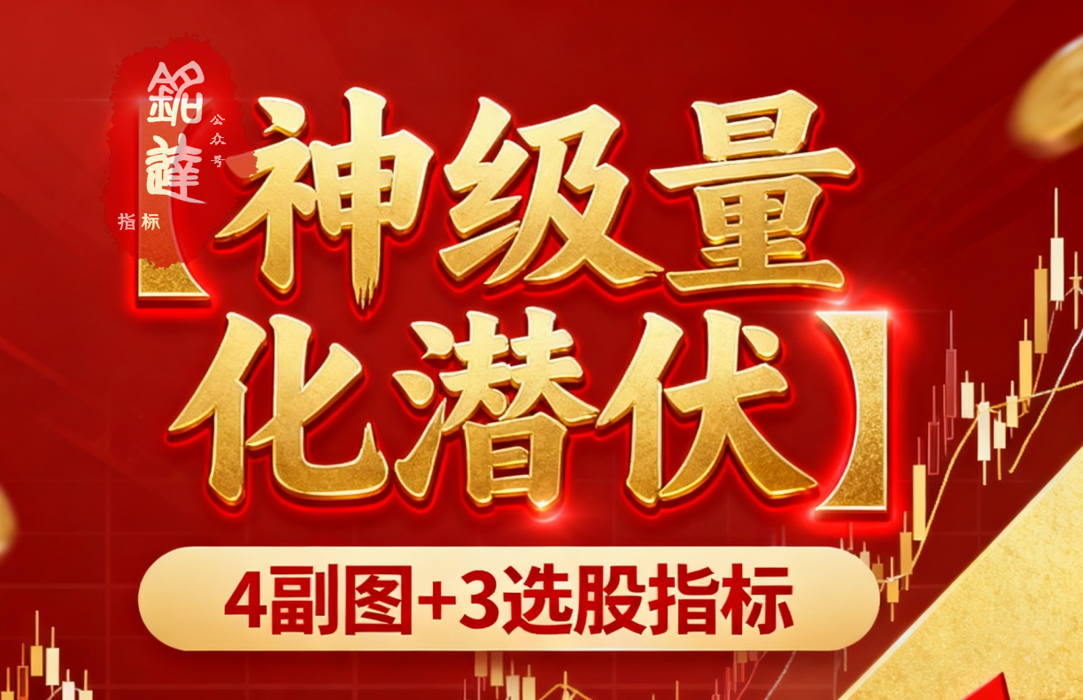 通达信《三神共振十四维》主力吸筹共振潜伏，用于波段潜伏，4副图3选股指标