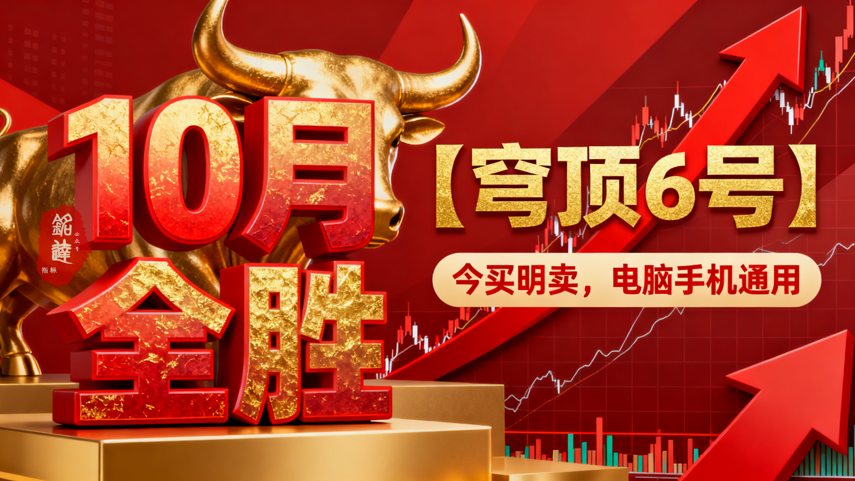 福利指标《10月全胜》某处众筹【穹顶6号】主附图选股/高位接力上升浪思路手机电脑通用无未来函数