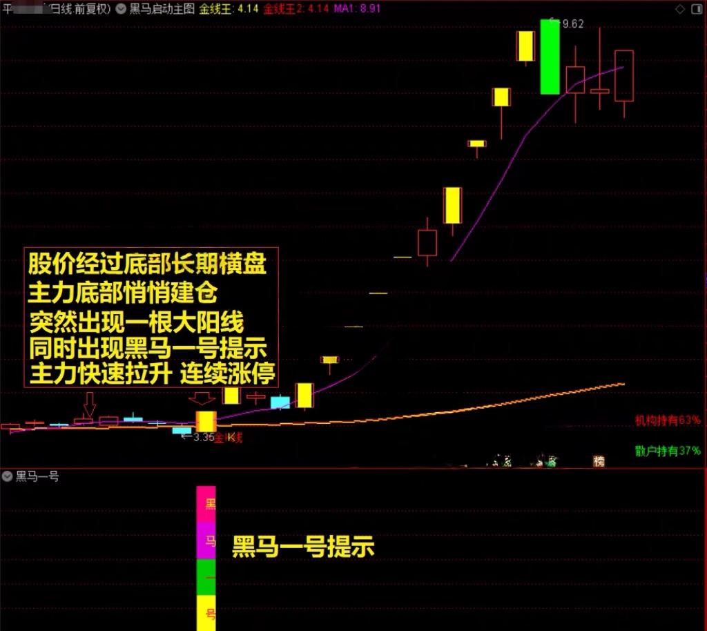 就这指标卖438啊【黑马涨停王】抓板神器 黑马启动 盘中决策 多头趋势启动连续上涨 免费分享下载