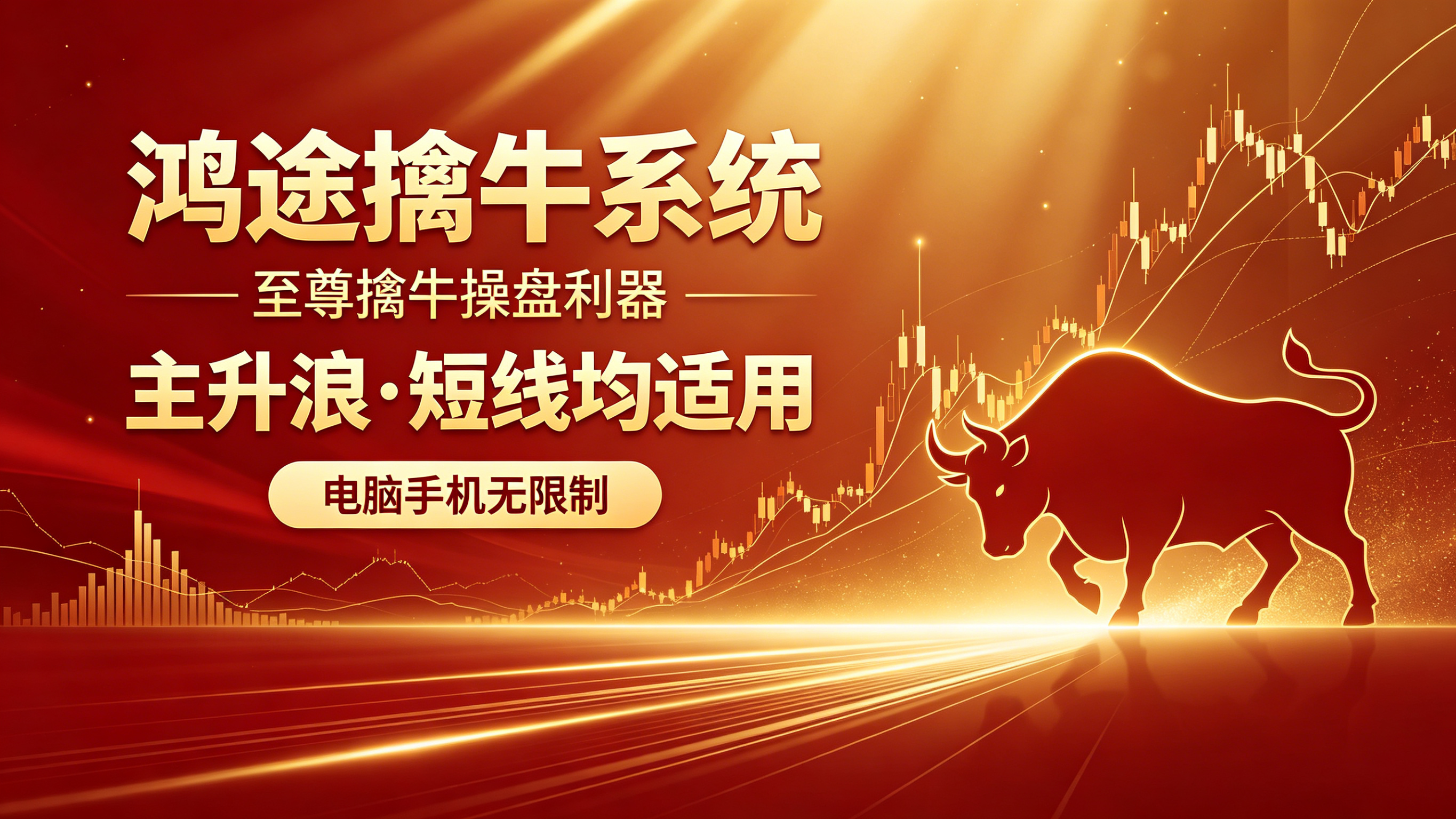 【鸿途擒牛系统】至尊擒牛操盘利器主升，短线均适用电脑手机无限制