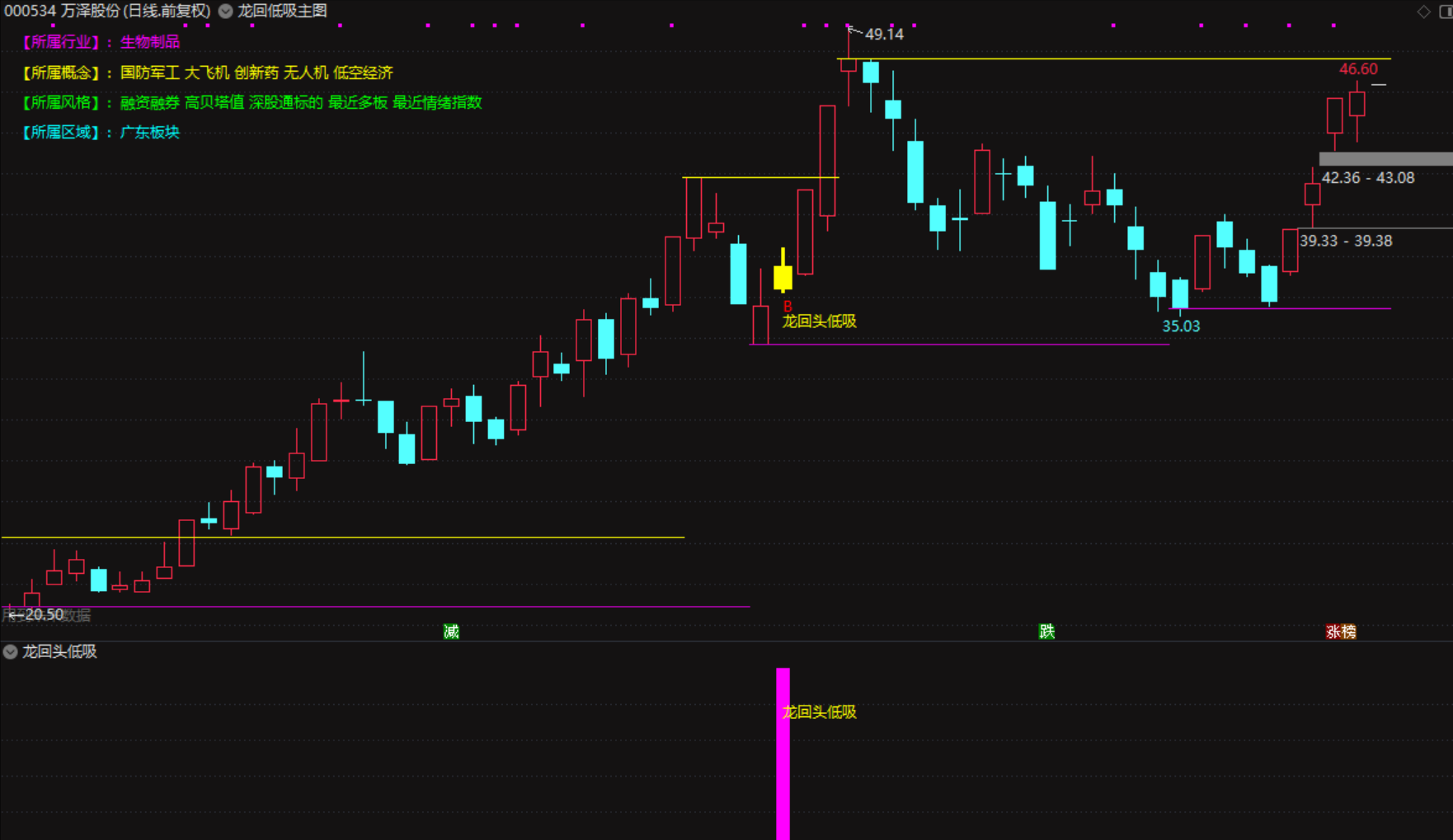 新版龙回头低吸战法，主图+幅图+选股，无未来函数，手机电脑均可安装使用