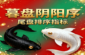 【暮盘阴阳序】尾盘排序公式，包含1个排序公式，无未来函数，仅支持通达信电脑版，不支持手机版！！！
